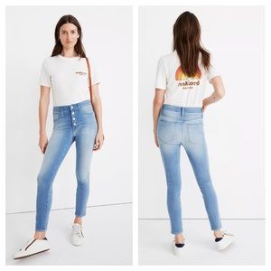 Madewell Roadtripper Jeggings in Berrington Wash: Button-Front Edition